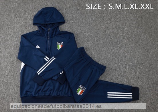Nuevo Conjunto Completo Chaqueta Con Capucha Italia 2023 Azul Marino Blanco Baratas